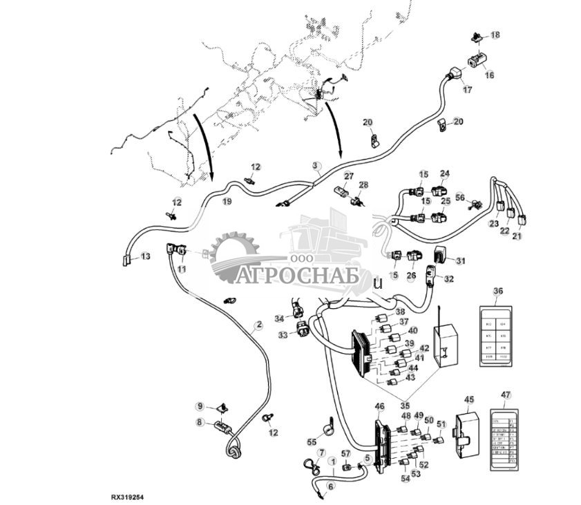 Жгут проводов коммутационно-распределительного центра, двигатель объемом 15,0 L ( - 801999) - ST840955 261.jpg